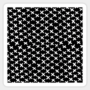 X stitches pattern - black and white Sticker